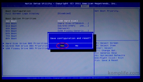 First Boot Device - USB Hard Disk